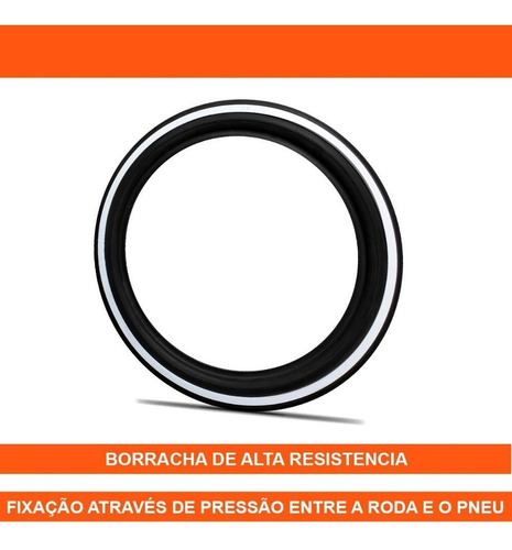 5 Peças Faixa Branca Karmann Ghia Filete Estepe Aro 15