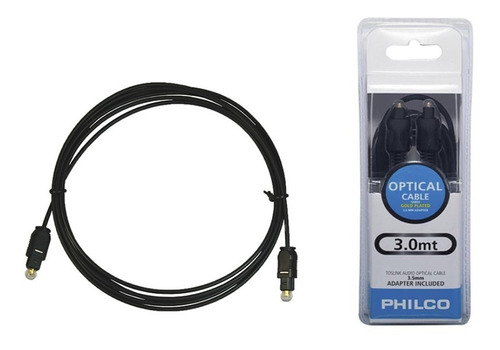 Cable Optico Toslink Philco 3mts Con Adap 3.5 - Revogames