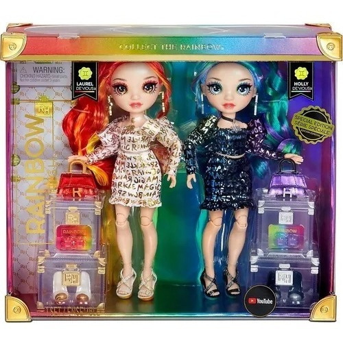 Rainbow High Set 2 Muñecas Laurel Y Holly Devious 2021