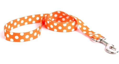Yellow Dog Design Tangerine Polka Dot Dog Leash