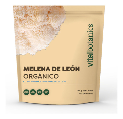 Extracto Hongo Melena De León Orgánico Polvo 100g Adaptogeno