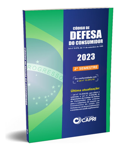Livro Físico Código De Defesa Do Consumidor - Segundo Semestre 2023 - Editora Capri