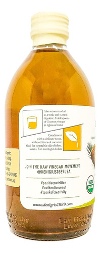 Vinagre Coco Orgánico De Nigris 500ml Cultivo Madre Trex