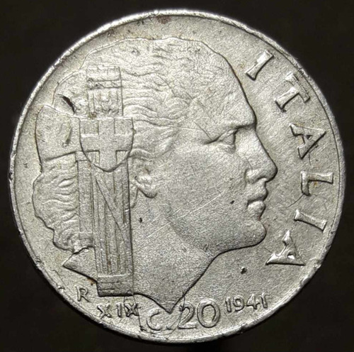 Moneda Italia 20 Centésimi 1941 
