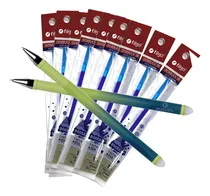 Comprar 2 Lapicera Borrable Filgo Se E Colores + 10 Repuestos Azules Tinta Azul Exterior Verde\u002Fazul