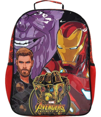 Mochila Escolar Vingadores Costas Xeryus Cor Vermelho Desenho do tecido Avengers