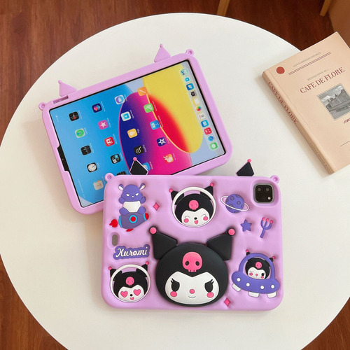 Funda protectora de silicona anticaída Kuromi para Samsung Tab A9 Plus/A9+ de 11 pulgadas