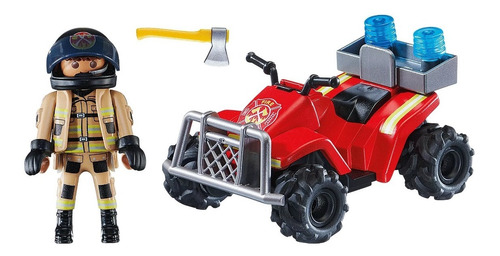 Figura Armable Playmobil City Action Bomberos Speed Quad