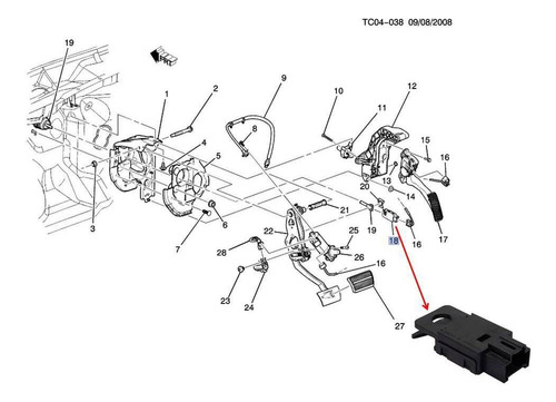 Sensor Pedal Stop Cadillac Escalade 2011 Gm Parts
