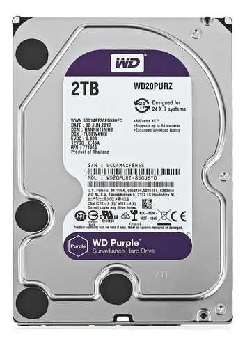 Disco Rígido Hd 2tb Sata Western Digital Purple