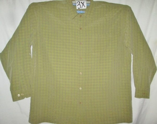 Camisa Casual/vestir Verde Talla 3x Tall (p-alto)harbor Bay