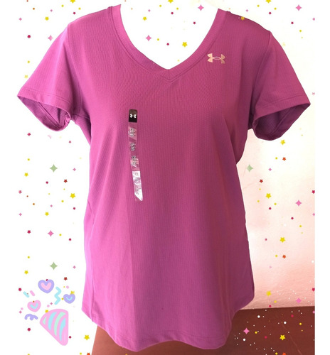 Playera Under , De Mujer , Deportiva Color Púrpura,talla Xs