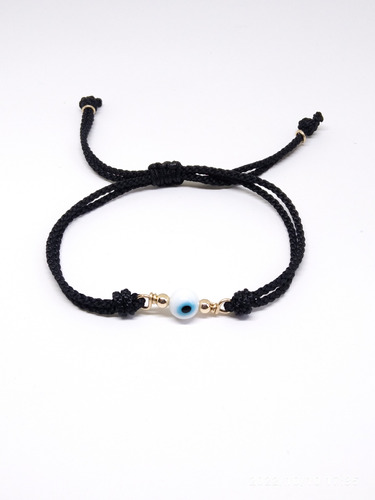 Pulsera En Hilo Negro Y Ojo Turco 