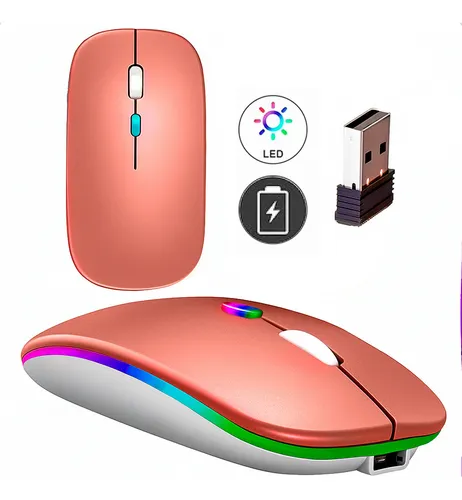 Mouse Sem Fio Recarregável Wireless Optico Led Rgb Ergonômico Sem...