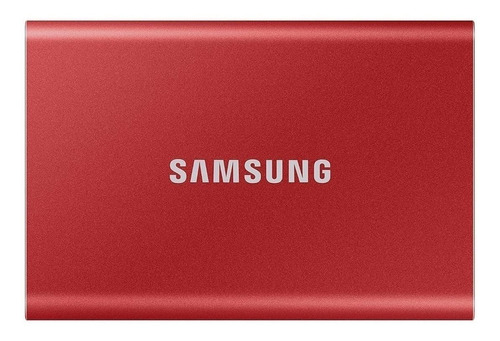 Imagen 1 de 4 de Disco sólido SSD externo Samsung Portable SSD T7 MU-PC1T0 1TB rojo