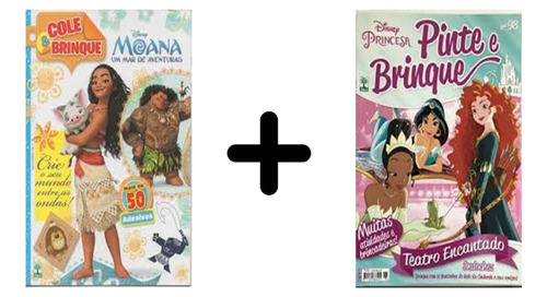 Kit 2 Revistas Pinte, Brinque & Atividades Princesas Disney