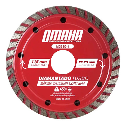 Disco Diamantado Turbo 115mm 4, 1/2 Hormigón Piedra Omaha