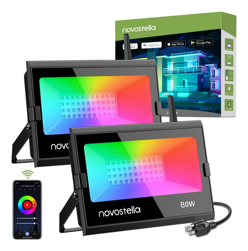 Luces De Inundación Led Novostella Rgb, Ip66, 2 X 80w