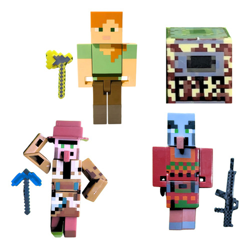 Juego Minecraft Set Muñecos Colección Accesorios