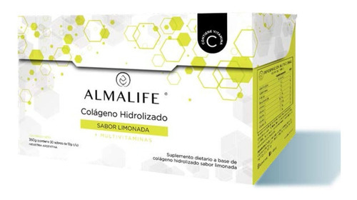 Almalife Colágeno Hidrolizado + V Blend 30 Sobres -limonada