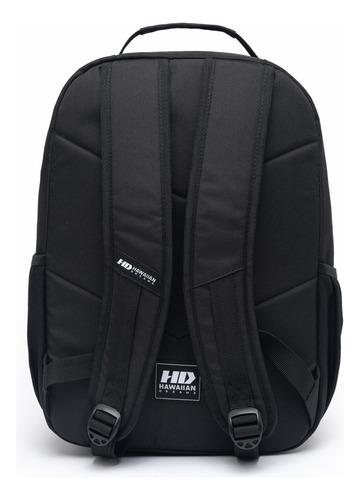 Mochila Masculina Executiva Faculdade Notebook Resistente Cor Preto C/ Branco Desenho Do Tecido Lisa