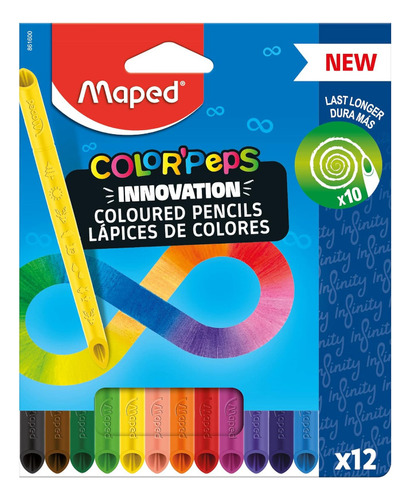Lápis De Cor Maped Infinito Color Peps Com 12 Cores