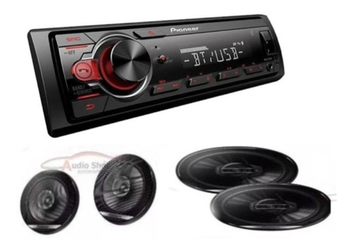 Estereo Pioneer Mvh-215bt 1 Par Bocinas 6.5  + 1par 6x9