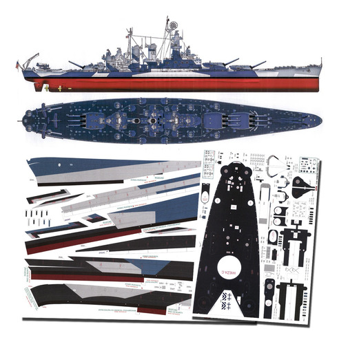 Uss Carolina Del Norte 1.200 Papercraft