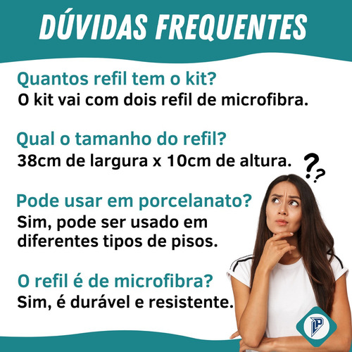 Kit 2 Refil Microfibra Para Mop Spray Rodo Mágico Vassoura