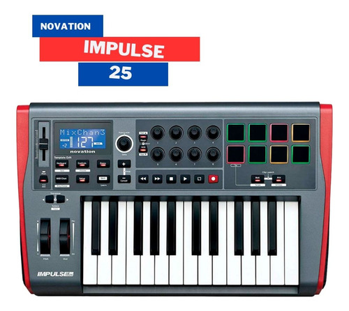 Teclado Controlador Novation Impulse Usb 8 Pads 25 Teclas