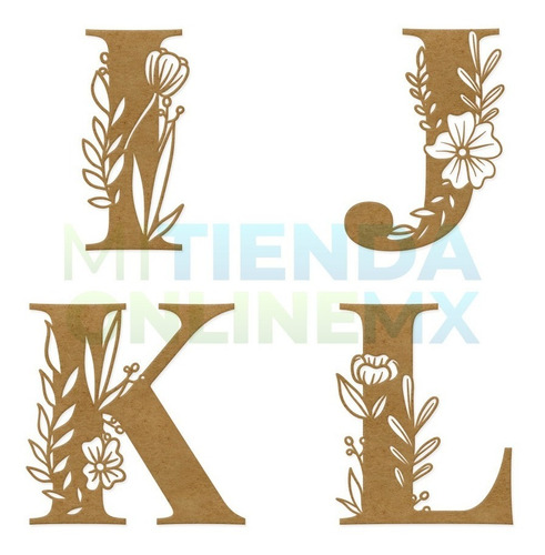Letra Mdf Flores Corte Laser 100 Cm Mdf 6mm