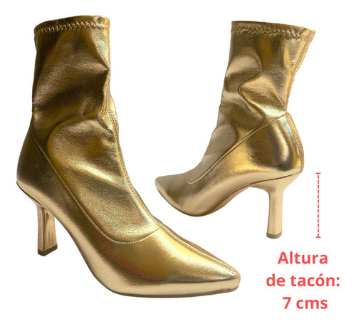 Imagen 6 de 10 de Botin Stretch Felipe Rentería Moda Mujer Tacón 7cms