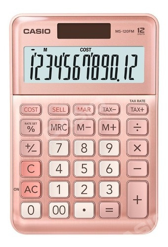 Calculadora Escritorio Oficina Casio Ms120fm Rosa Tasa Costo