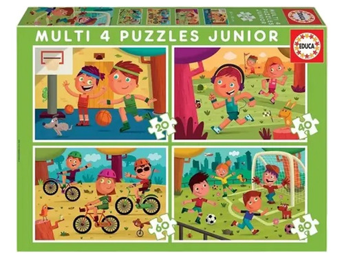 Juego De Mesa Puzzle Set X4 Educa Deportes Junior 8pcs Febo