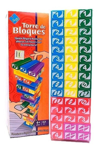 Juego De Mesa Torre De Bloques Colorida Simil Jenga 6609