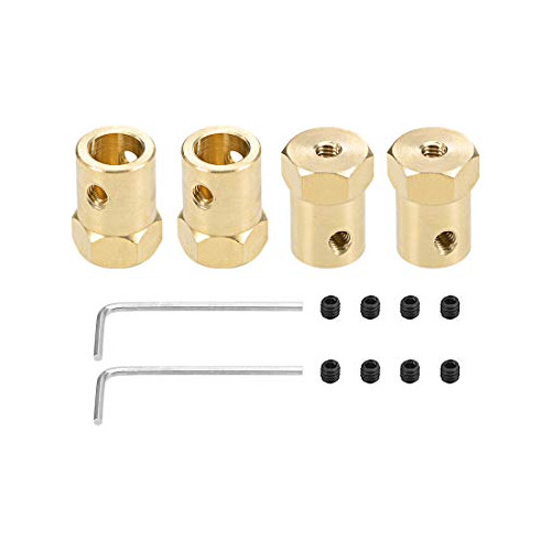 Uxcell Hex Coupler 8mm Bore Motor Hex Brass Shaft Coupling F