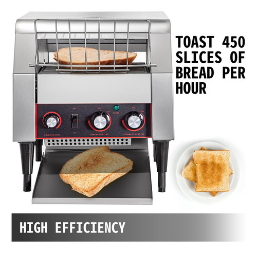 Vevor Horno Comercial Eléctrico Pizza 2600w Tostadora Inox Color Plateado