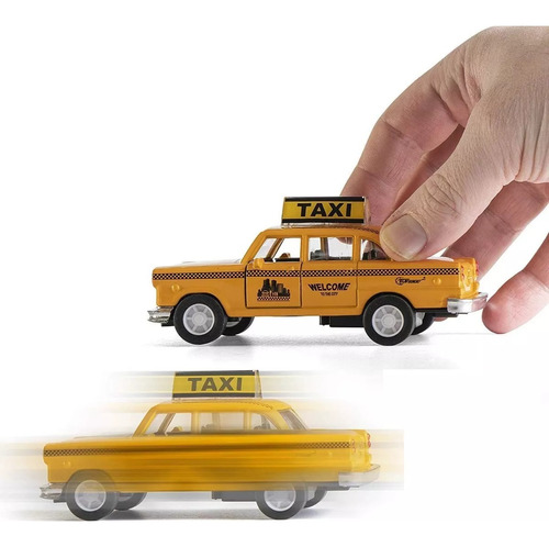 Taxi New York Metálico Impulso Juguete Carro Coleccionable  