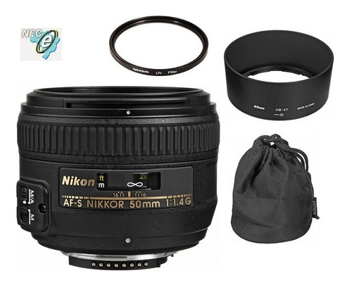 Lente Nikon 50mm F/1.4g Af-s Fx + Uv 58mm Nota Fiscal