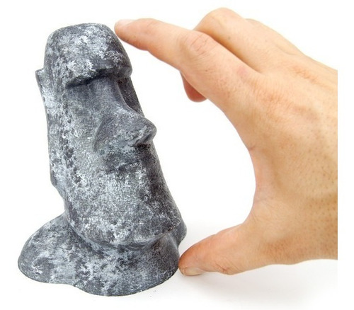 Boneco Colecionável Moai Ilha De Páscoa Pintado 15cm