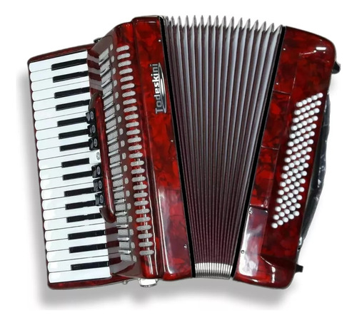 Acordeon Todeskini 80 Baixos Vermelho/ Pronta Entrega