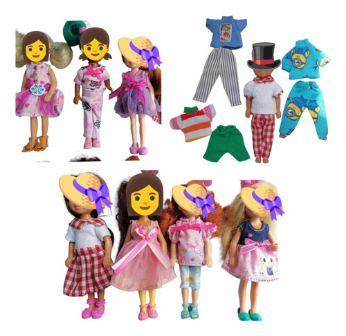 Ropita Para Muñequitas. Paquete C/6 Modelos Y 2 Zapatitos