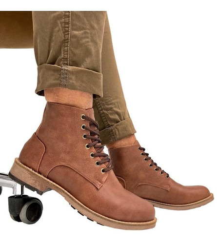 Borcegos De Cuero Hombre Botas Zapatillas Zapatos Acordonado