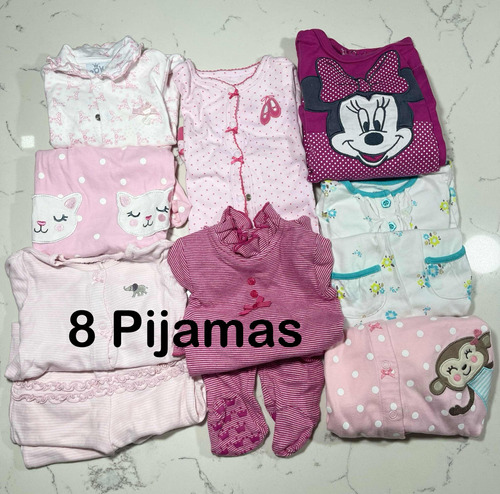 8 Pijamas De Niñas, Tallas 3m, 9m, 23m. Carters Usadas