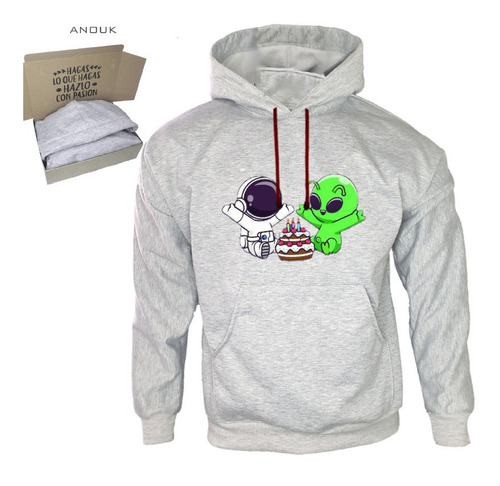 Imagen 9 de 10 de Buzo Hoodie Personalizado Saco Astronauta Y Alien Unisex