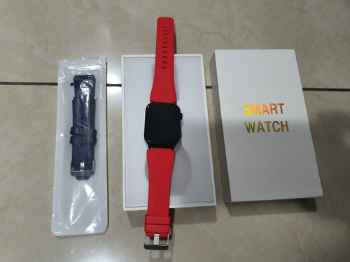 Reloj Smart Watch Con Medición De Glucosa Y Correas Rojoazul
