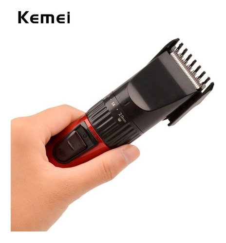 Aparador Barbeador Kemei Km-730 Vermelha Barba Cabelo Bigode