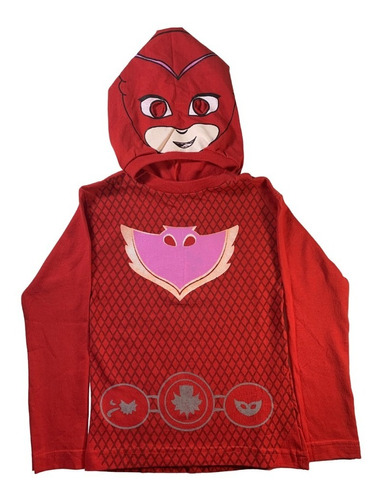 Remera Capucha Disfraz Pj Mask Ululette Cumpleaños Personaje