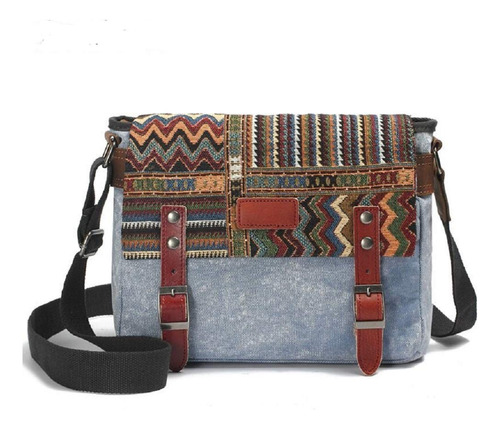 Bolso Hombro Vintage Para Mujer iPad Kindle Samsung Azul