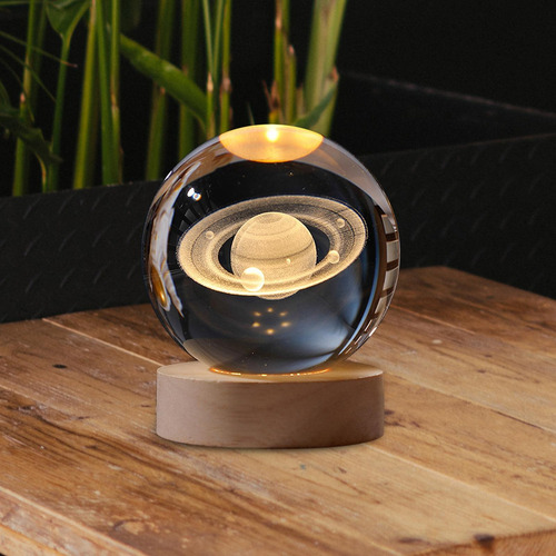 I Lámpara De Noche De Bola De Cristal 3d Diámetro De: 6 Cm